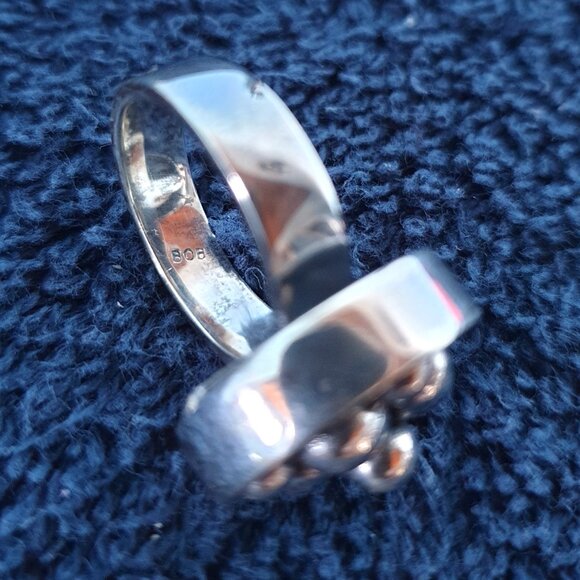 🍇 One-of-a-Kind Vintage Scandinavian Sterling Silver Grapes Ring - Picture 7 of 13